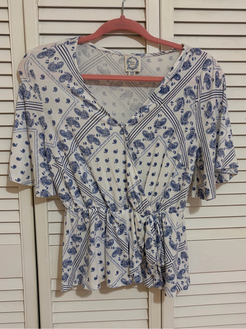 Blue Rain Paisley Peplum Too